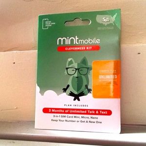 3 months unlimited t/t/d Mint mobile phone service w/starter sim